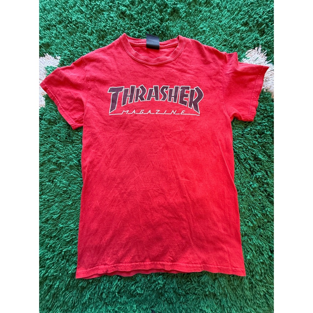 Thrasher‎ Magazine Graphic T-Shirt Mens S Red Excellent Skate Streetwear Tee